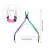 Picture of Mudder 3 Packs Cuticle Nippers Cuticle Cutter Stainless Steel Professional Nail Cuticle Trimmer Pointed Blade Cuticle Remover Scissors Pedicure Manicure Tool for Fingernails and Toenails (Rainbow)