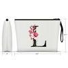 Picture of Vavabox A-Z Personalized Makeup Bag, Birthday Gifts for Women Mom, Gifts for Best Friend, Bride Bridesmaid Cosmetic bag (L, White)