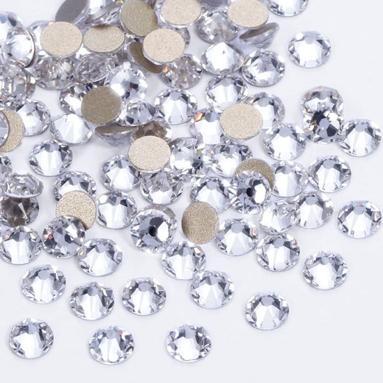 Picture of Rhinestones 16 Cut Non Hotfix Flatback Rhinestones for Crafts Glass Nail Rhinestones Nail Gems Crystals Rhinestones for Makeup Bags Shoes Decoration DIY(SS30,288pcs,Clear)