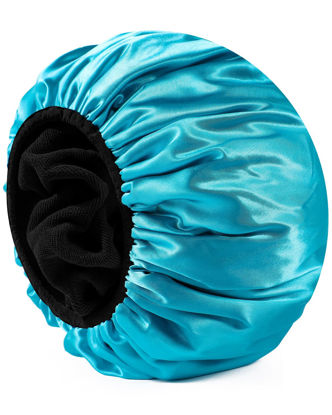 Picture of YIZIJIZI Terry Lined Shower Caps, Triple Layer Large Shower Cap for Women, Reusable Shower Caps for Long Thick Hair, Waterproof Washable Soft Bath Shower Caps for Hair Care…