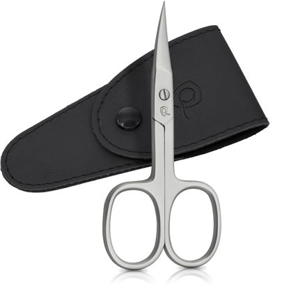 Picture of Solingen Nail Scissors Curved Blade - Precision Stainless Steel for Fingernails & Toenails, Manicure & Pedicure, Extra Sharp with Stylish Storage Case