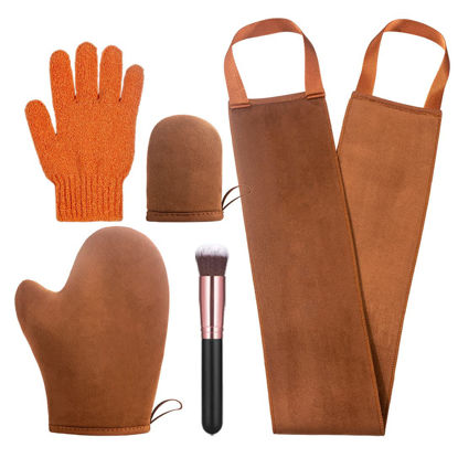 Picture of ANSPHIE 5 Pack Self Tanning Mitt Applicator Tanning Mitts Self Tanner Kit, Self Tanner Mitt Applicator Sunless Tanner Mitt Self Tanning Glove for Self Tan Mitt Applicator Self Tanner Mit Tanner Glove