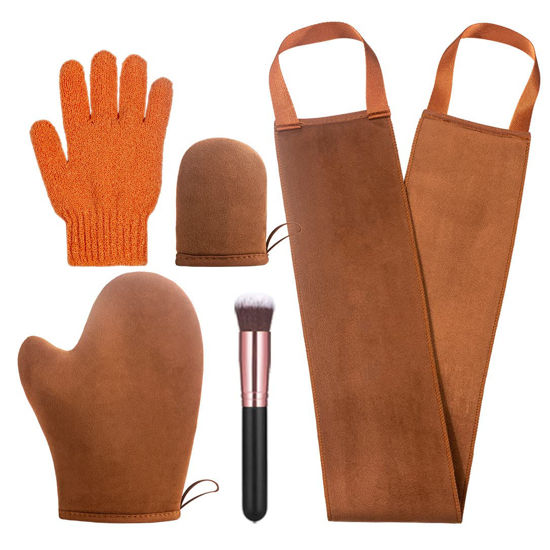 Picture of ANSPHIE 5 Pack Self Tanning Mitt Applicator Tanning Mitts Self Tanner Kit, Self Tanner Mitt Applicator Sunless Tanner Mitt Self Tanning Glove for Self Tan Mitt Applicator Self Tanner Mit Tanner Glove