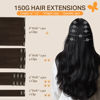 Picture of DOORES Hair Extensions Real Human Hair, Light Dark Brown 18 Inch 150g 9pcs, Clip in Hair Extensions Real Human Hair Remy Hair Extensions Clip in Human Hair Thick Hair Extensions Natural hair