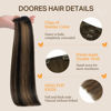 Picture of DOORES Human Hair Clip in Extensions, Balayage Natural Black to Chestnut Brown 16 Inch 150g 9pcs, Remy Hair Extensions Clip in Human Hair Extensions Human Hair Natural Thick Silky Straight