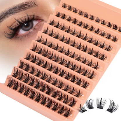 Picture of Cluster Lashes 110 Pcs Lash Clusters Wispy D Curl Eyelash Extensions 10-16mm Eyelash Cluster DIY Lash Extensions at Home Individual Natural Eye Lashes by Yawamica