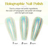 Picture of MIZHSE Holographic Nail Polish, Glitter Nail Polish Air Dry Fast, 15 ml High Glossy Shiny Nail Pigment Oil-based Laser Iridescent Nail Polish Chrome Halo Nail Art Salon Manicure Home