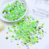 Picture of Briskbloom 60g Mix Flatback Pearls and Flatback Rhinestones for Crafts, 2mm-10mm Pearl Rhinestones for Tumblers Face Art, Jelly Rhinestones and Half Pearls, with Tweezers Wax Pen, White|Green|Clear