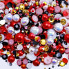 Picture of Briskbloom 60g Mix Pearls and Rhinestones for Crafts, 3620PCS 2mm-10mm Pearl Rhinestones for Nails Face Art Tumblers, Flatback Rhinestones and Half Pearls, with Tweezers Wax Pen, Red|Orange|Black