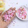 Picture of Briskbloom 60g Mix Pearls and Rhinestones, 3620PCS 2mm-10mm Flatback Pearl Rhinestones for Crafts Nails Face Art Tumblers, Jelly Rhinestones and Half Pearls, with Tweezers Wax Pen, Pink|Brown|White