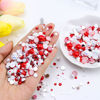 Picture of Briskbloom 60g Mix Flatback Pearls and Flatback Rhinestones for Crafts, 3620PCS Red White Pearl Rhinestones for Nails Face Art Tumblers, Jelly Rhinestones and Half Pearls, with Tweezers Wax Pen