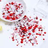 Picture of Briskbloom 60g Mix Flatback Pearls and Flatback Rhinestones for Crafts, 3620PCS Red White Pearl Rhinestones for Nails Face Art Tumblers, Jelly Rhinestones and Half Pearls, with Tweezers Wax Pen