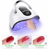 Picture of Sunrich UV Gel Nail Lamp 120W LED Nail Light Fast Dryer for Gel Polish Curing with 4 Timers Portable Handle Large Space Automatic Sensor (White)