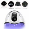 Picture of Sunrich UV Gel Nail Lamp 120W LED Nail Light Fast Dryer for Gel Polish Curing with 4 Timers Portable Handle Large Space Automatic Sensor (White)