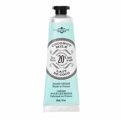 Picture of La Chatelaine 20% Shea Butter Hand Cream Travel Size, Organic Argan Oil, Moisturizing, Nourishing, Repairing, Extra-Rich Hand Lotion, Made in France, Paraben Free, 1 oz / 30ml (Coconut Milk)