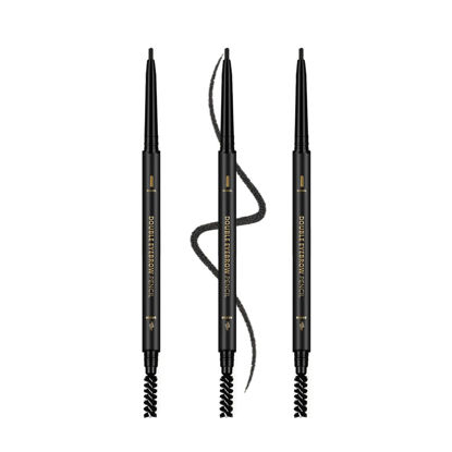 Picture of O'CHEAL 3Pcs Black Eyebrow Pencil, Premium Eye Brow Pencil with Spoolie Brush, Longwearing for Perfect Brows, Professional, Precision, Defines, Universal Waterproof Double-ended Eyebrow Pen for Women