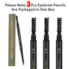 Picture of O'CHEAL 3Pcs Black Eyebrow Pencil, Premium Eye Brow Pencil with Spoolie Brush, Longwearing for Perfect Brows, Professional, Precision, Defines, Universal Waterproof Double-ended Eyebrow Pen for Women