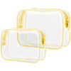 Picture of PACKISM Clear Makeup Bags - 2 Pack Quart Size Travel Bag TSA Approved Clear Travel Bags for Toiletries, Clear Cosmetic Bags Carry on Clear Toilety Bag TSA Approved Toiletry Bags, Yellow