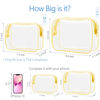 Picture of PACKISM Clear Makeup Bags - 2 Pack Quart Size Travel Bag TSA Approved Clear Travel Bags for Toiletries, Clear Cosmetic Bags Carry on Clear Toilety Bag TSA Approved Toiletry Bags, Yellow