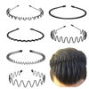 Picture of KELUBATU Metal Headbands for Men Fashion Headbands for Women, Unisex Wavy Headbands Outdoor Sports Headbands Simple Elastic Non-Slip Hair Accessories (6 Pack)