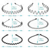 Picture of KELUBATU Metal Headbands for Men Fashion Headbands for Women, Unisex Wavy Headbands Outdoor Sports Headbands Simple Elastic Non-Slip Hair Accessories (6 Pack)