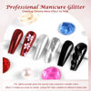 Picture of Laza 3 Colors Chrome Nail Powder Mirror Effect Metallic Dust Holographic Glitter Glazed Manicure Decoration Reflective Pigment for DIY Gel Polish Nail Art, Resin Craft, Gifts - Red Black Silver