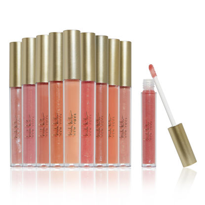 Picture of Nicole Miller Lip Gloss Collection Shimmery Glosses for Women and Girls Long Lasting Color Set with Rich Varied Colors, Peach, 10 Count (Pack of 1)