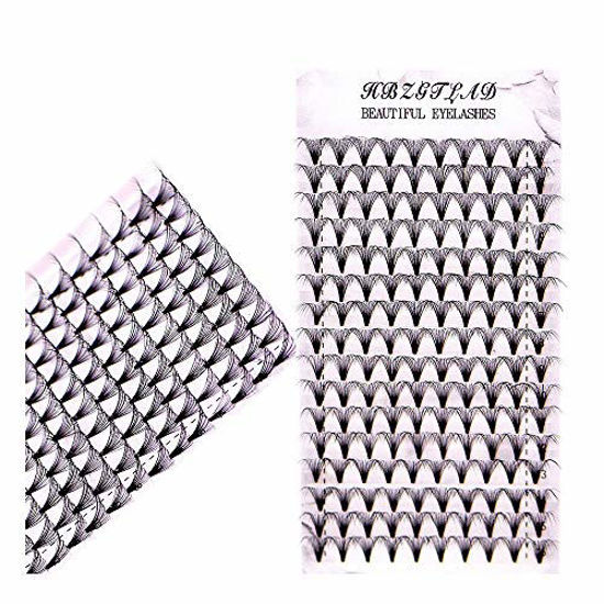 Picture of HBZGTLAD Premade Russian Volume Fans 16 lines 3/4/5/6/10/20D Mink Eyelashes D/DD curl Short Stem Lash Eyelash Extensions Supplies (0.01mm-D-20D, 15mm)