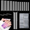 Picture of LIONVISON 504PCS NO C CURVE Clear Nail Tips for Acrylic Nails Professional, 3XL Extra Long Flat Tapered Square Nail Tips, 12 Sizes Half Cover Straight French Fake Nail Tips for Nail Salons Home