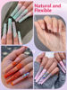 Picture of LIONVISON 504PCS NO C CURVE Clear Nail Tips for Acrylic Nails Professional, 3XL Extra Long Flat Tapered Square Nail Tips, 12 Sizes Half Cover Straight French Fake Nail Tips for Nail Salons Home
