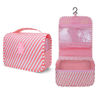 Picture of Lcsmaokin Large Capacity Toiletry Bag Travel Bag with Hanging Hook for Men and Women Waterproof Travel Cosmetic Bag Bathroom Storage Bag for Brushes Set, Full-Sized Shampoo,Accessories(Pink Stripe)