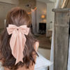 Picture of Large Hair Bows for Women Champagne Pink Silky Satin Hair Bow Hair Clips Long Tail Oversize Hair Ribbon Coquette Bows Hair Accessories for Girls