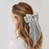 Picture of Large Hair Bows for Women Gray Silky Satin Hair Bow Hair Clips Long Tail French Hair Ribbon Coquette Bows Hair Accessories for Girls