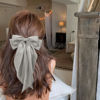 Picture of Large Hair Bows for Women Gray Silky Satin Hair Bow Hair Clips Long Tail French Hair Ribbon Coquette Bows Hair Accessories for Girls