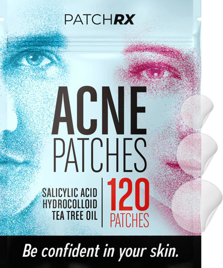 Picture of BASIC CONCEPTS Acne Patches (120 Pack), Salicylic Acid, Tea Tree Oil and Hydrocolloid Pimple Patches for Face, Zit Patch (3 Sizes), Blemish Patches, Acne Spot Dots, Pimple Stickers, Acne Patches