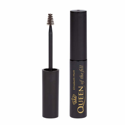 Picture of Elizabeth Mott Eyebrow Gel Makeup - Queen of the Fill Brow Tint and Filler - Brush to Fill in Eyebrows and Cover Gray Hairs, Water resistant, Long Lasting - Cruelty Free, Black, 4g