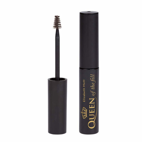 Picture of Elizabeth Mott Eyebrow Gel Makeup - Queen of the Fill Brow Tint and Filler - Brush to Fill in Eyebrows and Cover Gray Hairs, Water resistant, Long Lasting - Cruelty Free, Black, 4g