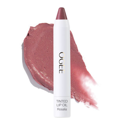 Picture of Ogee Tinted Sculpted Lip Oil - Lip Stain Made with 100% Organic Coconut Oil, Jojoba Oil, and Vitamin E - Best as Lip Balm, Lip Color or Lip Treatment - ROSALIA