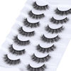 Picture of Mebver False Eyelashes Cat Eye Lashes Faux Mink Lashes Natural Look Fluffy Wispy Lashes That Look Like Extensions Pestañas Postizas D Curl Lash Strips Short Fox Eye Lashes 7 Pairs Pack