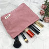 Picture of GUTGNK Women's Corduroy Cosmetic Bag, Large Capacity Canvas Cosmetic Bag Travel Toiletry Bag Accessories Organizer, Pink