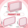 Picture of Weewooday 4 Pcs Mesh Makeup Bag Mesh Cosmetic Bag Travel Toiletry Bag Pouch with Zipper Mini Portable Makeup Cosmetic Travel Toiletry Purse Bag for Daily Accessories (Pink, Small, Large, Medium)
