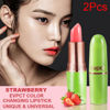 Picture of evpct 2Pcs Strawberry Color Changing Lipstick Tinted Lip Balm Gloss Stain Set Magic PH Color Changing Flower Lazy Korean Jelly Lipstick Makeup Set labiales mate 24 horas originales labial magico