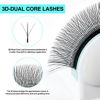 Picture of VAVALASH 3D Dual-core W Shape Eyelash Extension 3D W Premade Fans 0.07 D Curl Volume Lash Extensions Easy Fanning False Lashes Matte Black Premade Cluster W Lashes(Dual-core-3D-0.07-D-8-15mm）