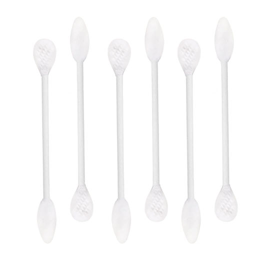 Picture of Paper Stick Thick Cotton Swabs with Precision and Flattened Tip 375pcs, Pointed&Flattened Tip Cosmetic Applicators XL Size