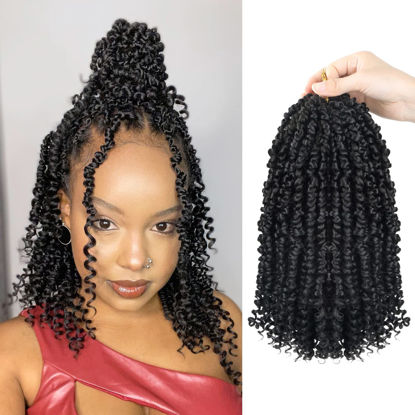 Picture of Pre-twisted Passion Twist Crochet Hair 12 Inch Ombre Passion Twist Hair 8 Packs, Ombre Crochet Hair Pre Looped Passion Twists Crochet Braids Bohemian Crochet Hair for Women Girls and Kids #1