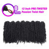 Picture of Pre-twisted Passion Twist Crochet Hair 12 Inch Ombre Passion Twist Hair 8 Packs, Ombre Crochet Hair Pre Looped Passion Twists Crochet Braids Bohemian Crochet Hair for Women Girls and Kids #1