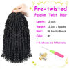Picture of Pre-twisted Passion Twist Crochet Hair 12 Inch Ombre Passion Twist Hair 8 Packs, Ombre Crochet Hair Pre Looped Passion Twists Crochet Braids Bohemian Crochet Hair for Women Girls and Kids #1