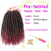 Picture of Bileaf 8 Packs Passion Twist Crochet Hair Pre Looped Passion Twist Hair 8 Inch, Pre-Twisted Short Crochet Passion Twists Bohemian Braiding Twist Crochet Hair for Women Girls and Kids TBUG