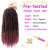 Picture of Bileaf Passion Twist Crochet Hair 8 Packs Pre Looped Crochet Hair 14 Inch, Pre Twisted Passion Twist Hair Crochet Braids for Women Girls and Kids Ombre Crochet Passion Twists TBUG