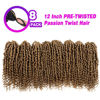 Picture of Bileaf Pre-twisted Passion Twist Crochet Hair 12 Inch Ombre Passion Twist Hair 8 Packs, Ombre Crochet Hair Pre Looped Passion Twists Crochet Braids Bohemian Crochet Hair for Women Girls and Kids #27
